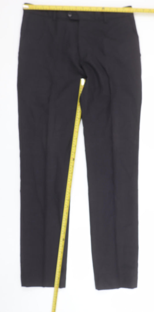 Next Men's Black Wool Dress Trousers 32W 33L Classic Fit