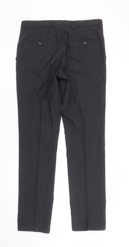 Next Men's Black Wool Dress Trousers 32W 33L Classic Fit