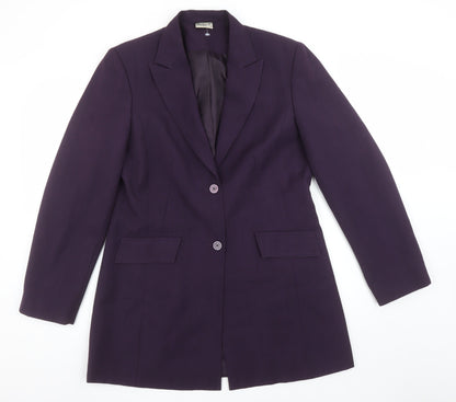 Select Women Purple Size 14 Two-Button Long Blazer Jacket