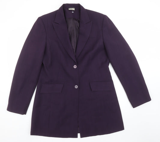Select Women Purple Size 14 Two-Button Long Blazer Jacket