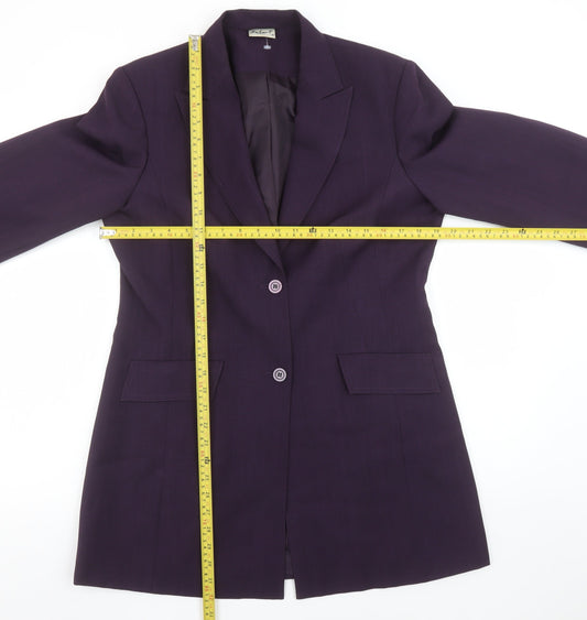 Select Women Purple Size 14 Two-Button Long Blazer Jacket