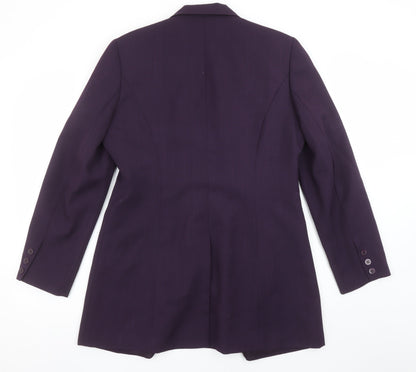 Select Women Purple Size 14 Two-Button Long Blazer Jacket