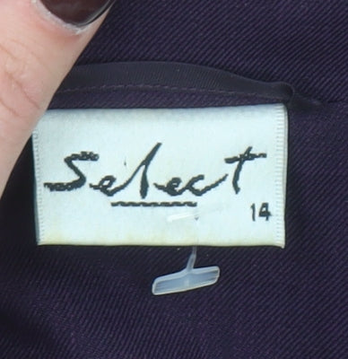 Select Women Purple Size 14 Two-Button Long Blazer Jacket