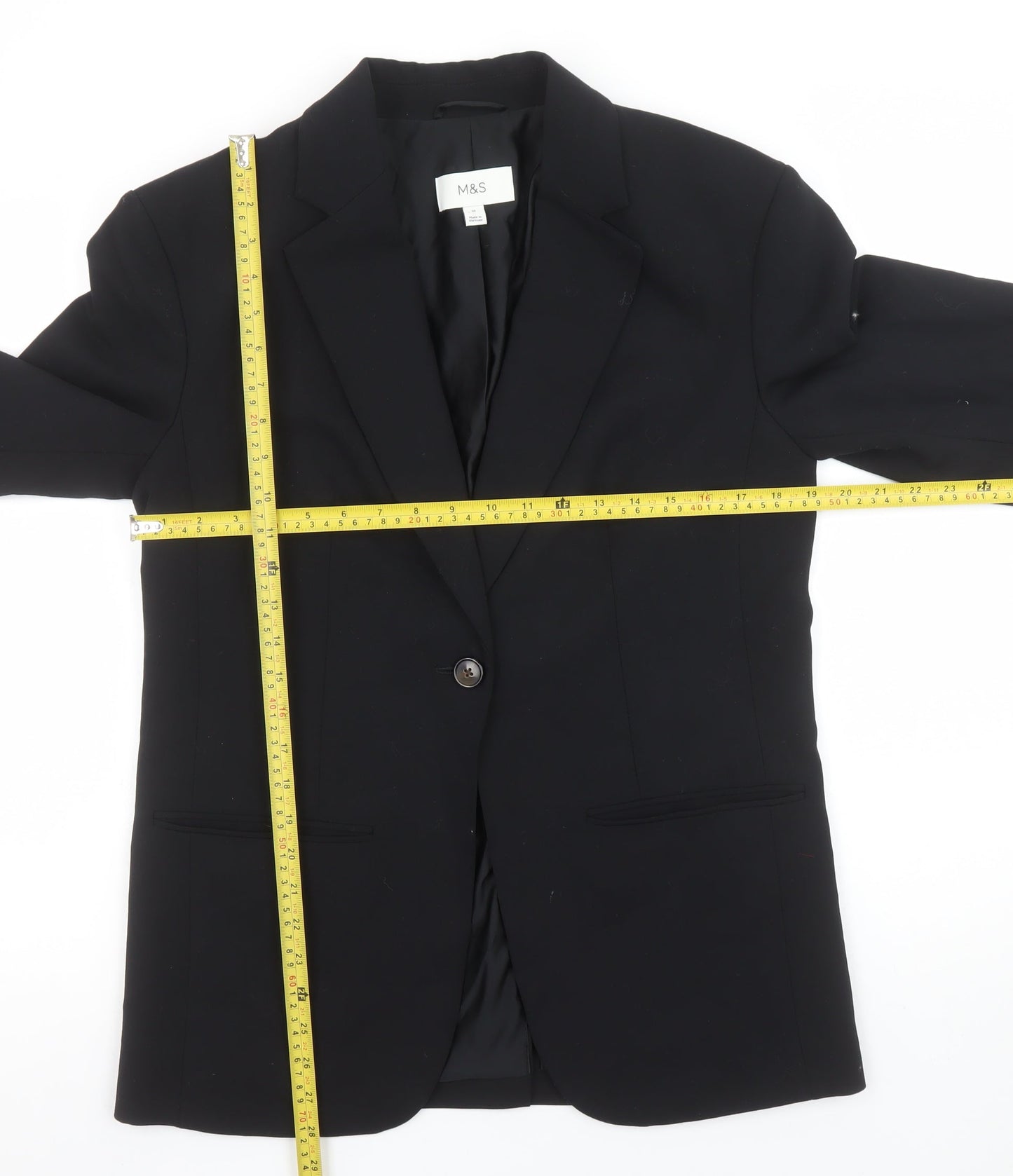 Marks and Spencer Women's Black Single-Breasted Blazer Size 10