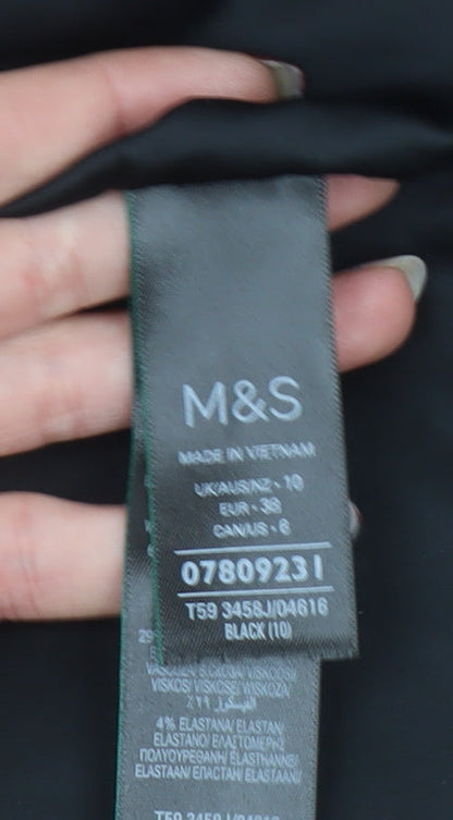 Marks and Spencer Women's Black Single-Breasted Blazer Size 10