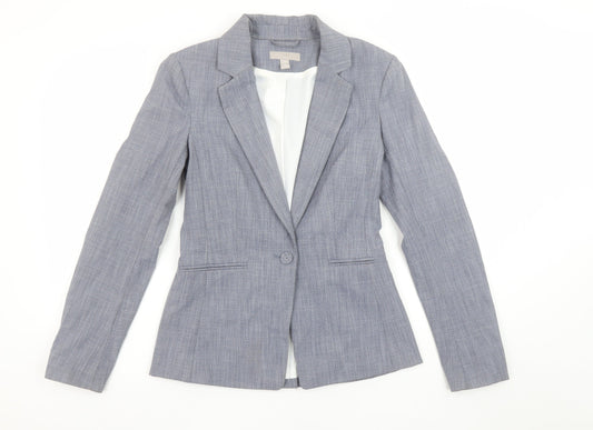 H&M Women’s Grey Slim Fit Blazer UK 6 Single Breasted Work Jacket
