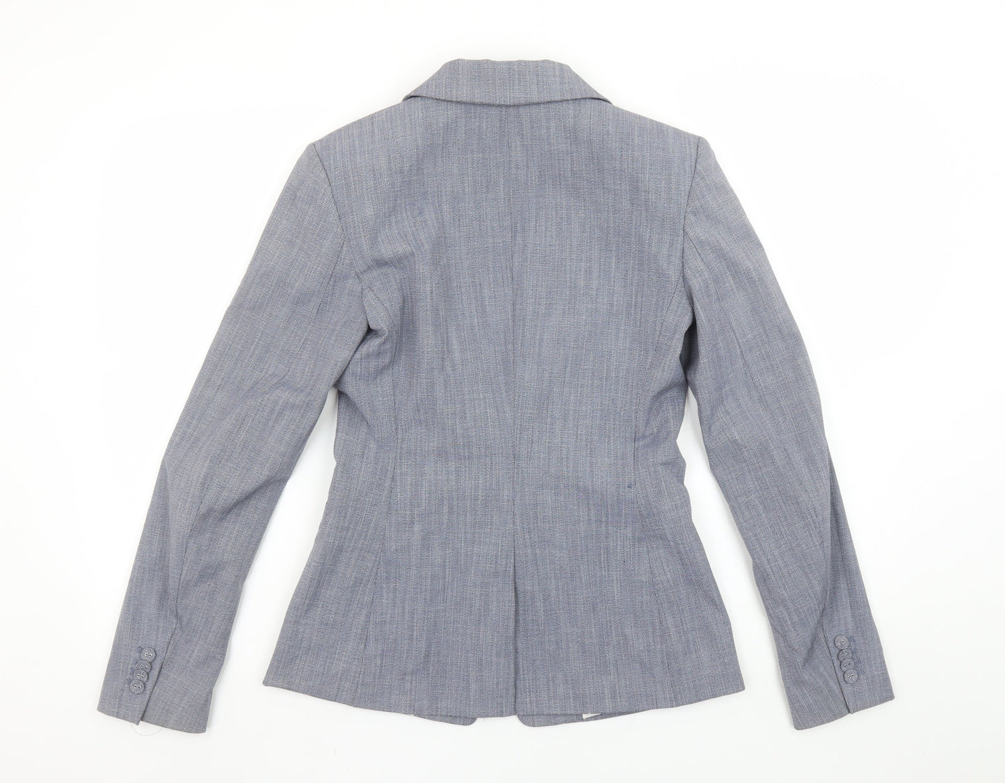 H&M Women’s Grey Slim Fit Blazer UK 6 Single Breasted Work Jacket