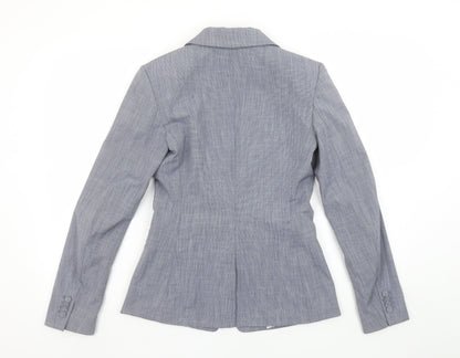 H&M Women’s Grey Slim Fit Blazer UK 6 Single Breasted Work Jacket