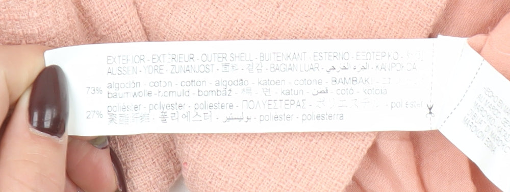 Zara Women's Pink Cropped Tweed Blazer Size 8 Lined Tailored Jacket