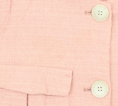 Zara Women's Pink Cropped Tweed Blazer Size 8 Lined Tailored Jacket