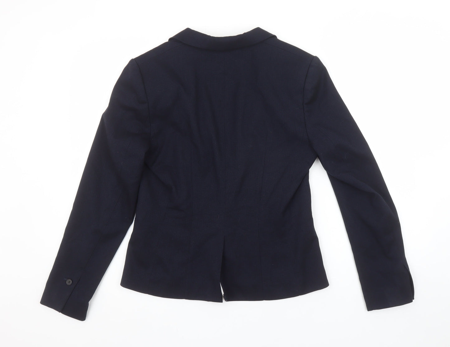 H&M Women's Navy Blue Blazer Size 10 Tailored Single-Breasted Jacket