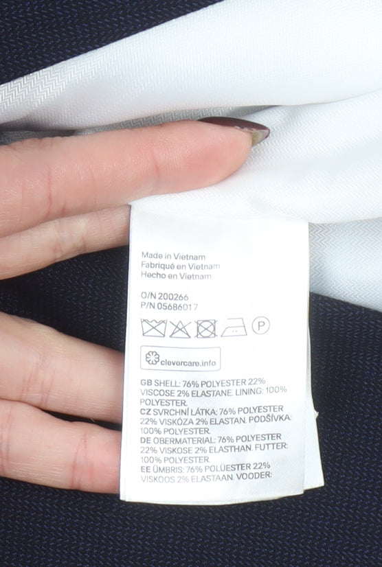 H&M Women's Navy Blue Blazer Size 10 Tailored Single-Breasted Jacket