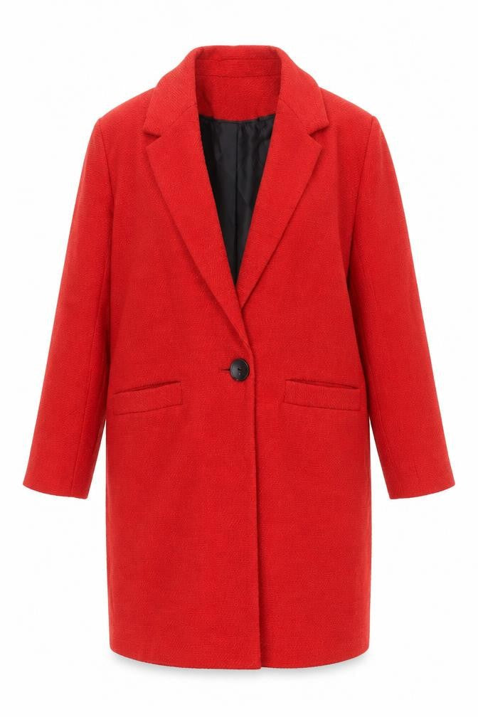 Womens UK Size 8 Papaya Red Overcoat