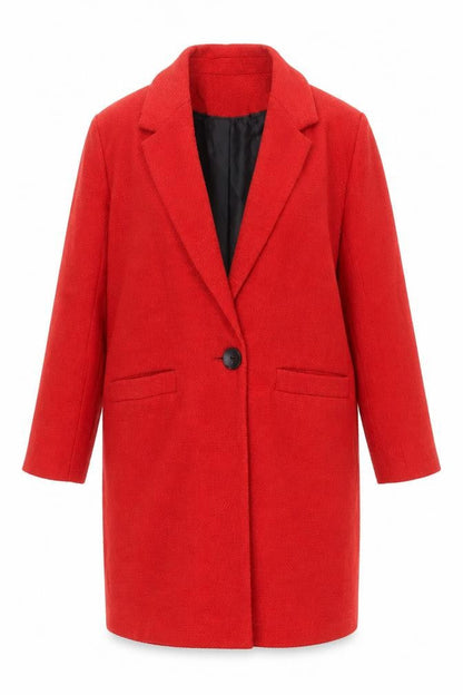 Womens UK Size 8 Papaya Red Overcoat