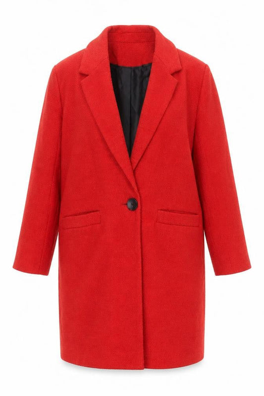 Womens UK Size 8 Papaya Red Overcoat