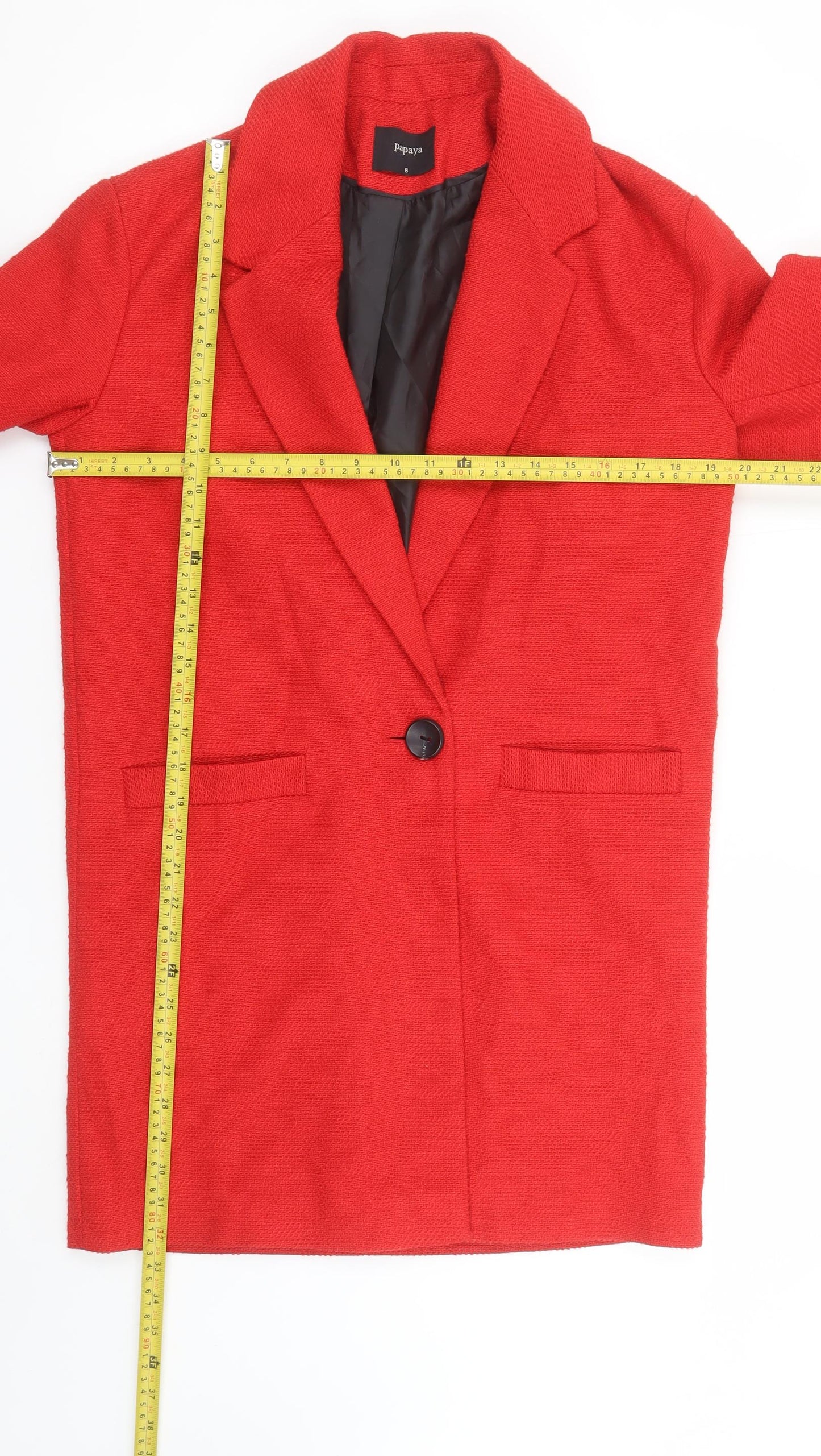 Womens UK Size 8 Papaya Red Overcoat
