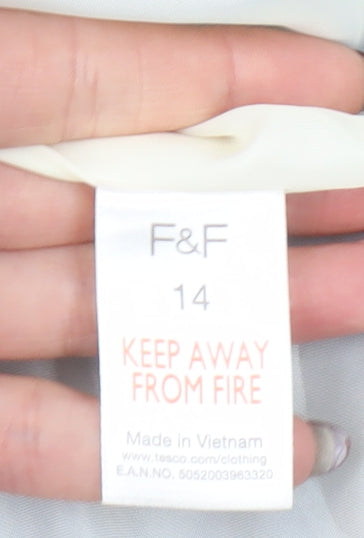 F&F Women’s Brown Military Jacket Size 14 Belted Twill Casual Coat