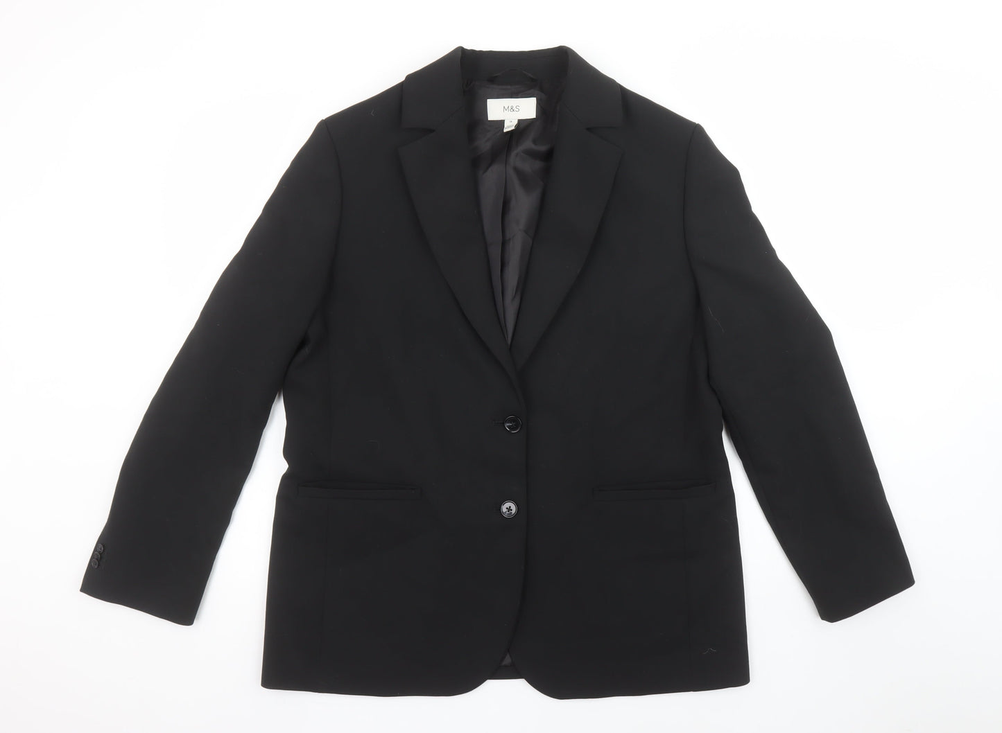 Marks and Spencer Women's Black Regular Fit Blazer Size 14