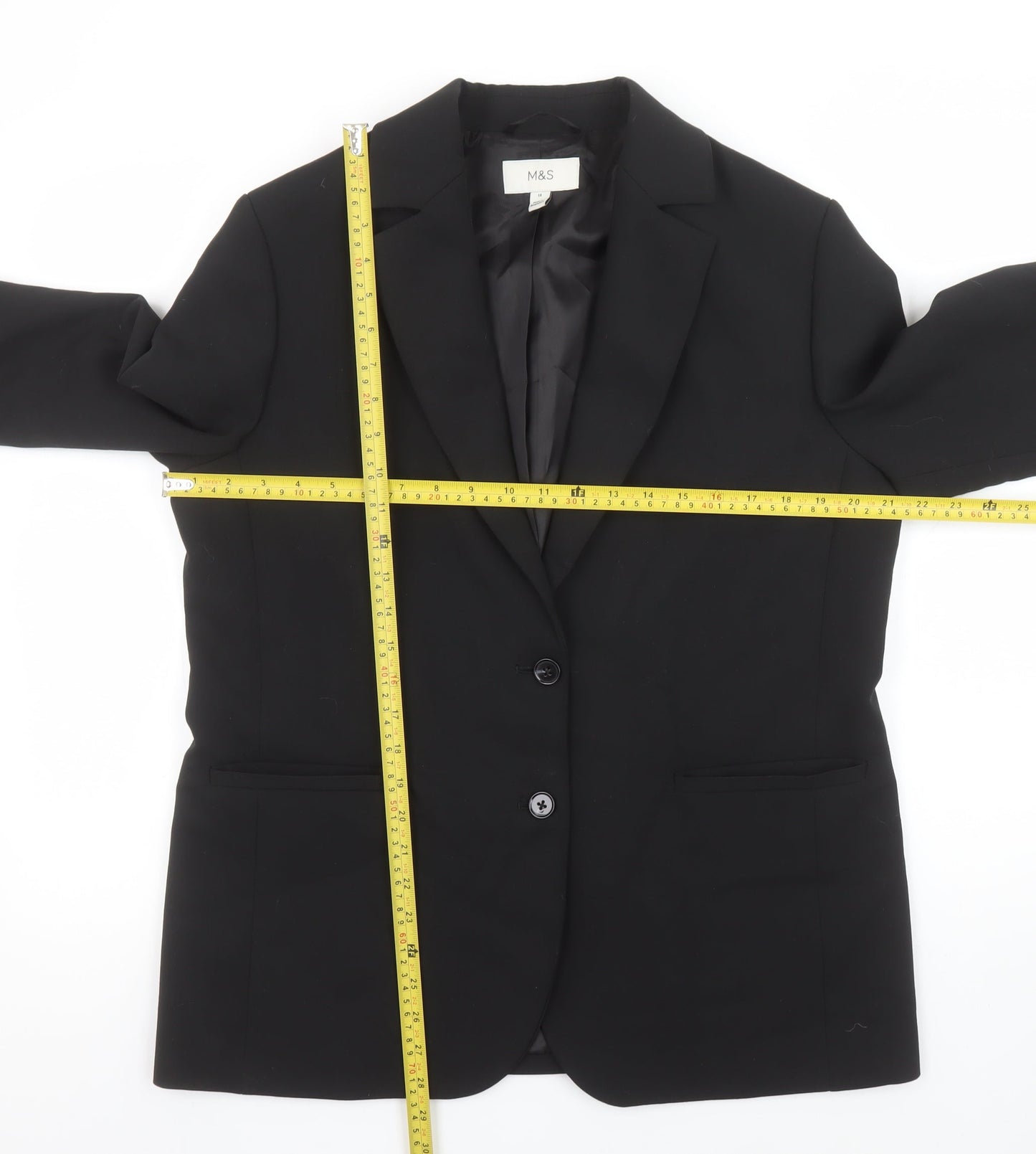 Marks and Spencer Women's Black Regular Fit Blazer Size 14