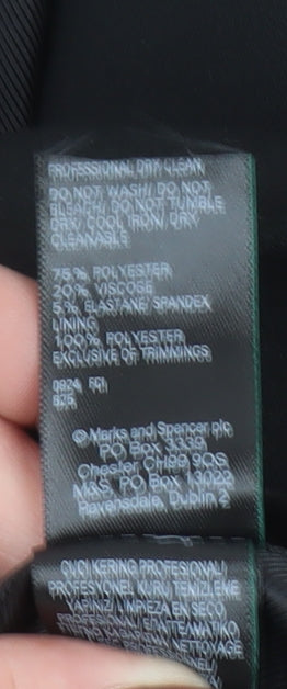 Marks and Spencer Women's Black Regular Fit Blazer Size 14