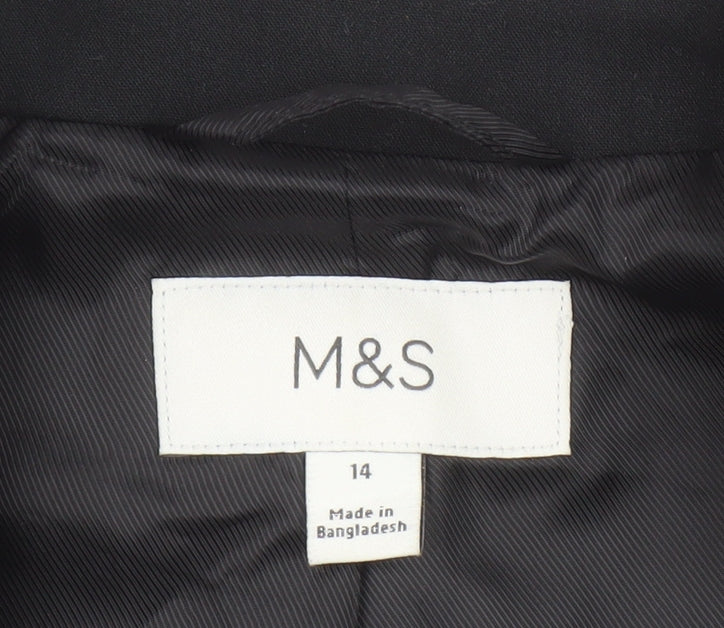 Marks and Spencer Women's Black Regular Fit Blazer Size 14