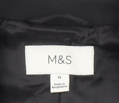 Marks and Spencer Women's Black Regular Fit Blazer Size 14