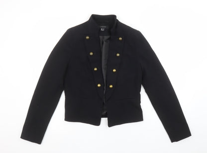 Atmosphere Women's Black Size 8 Military Style Double-Breasted Blazer