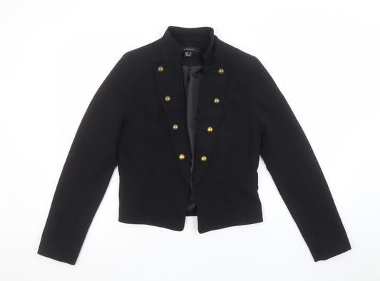 Atmosphere Women's Black Size 8 Military Style Double-Breasted Blazer