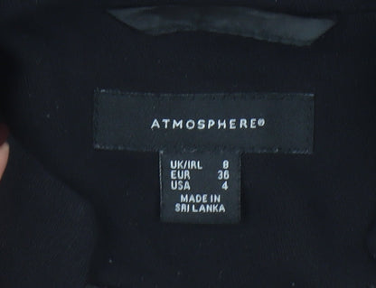 Atmosphere Women's Black Size 8 Military Style Double-Breasted Blazer