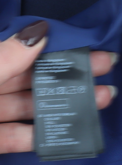 H&M Women Navy Blue Single-Breasted Blazer Size 12 Classic Workwear Jacket