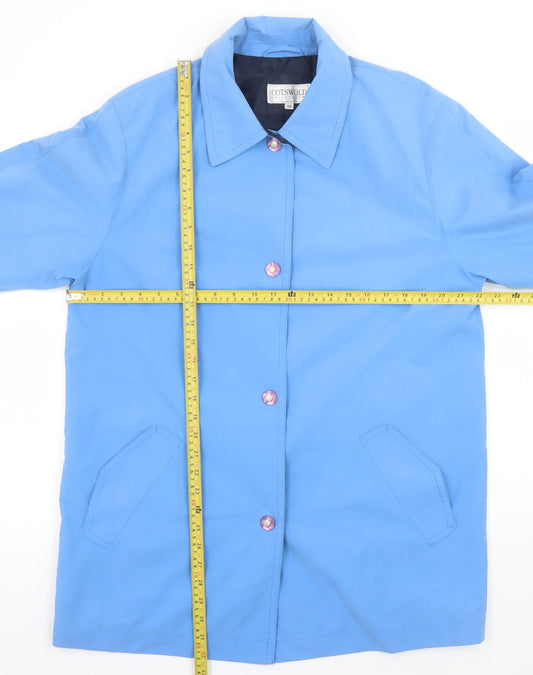 Cotswold Collections Women Blue Mid-Length Rain Coat Size 10