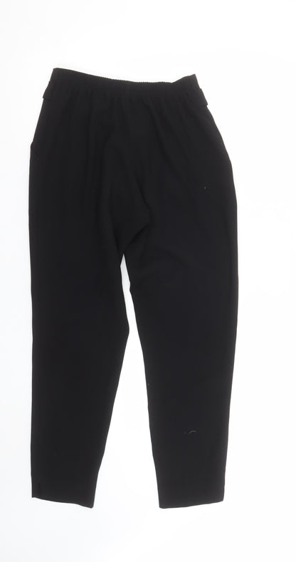 River Island Women Black Size 6 Paperbag Trousers Belted Casual