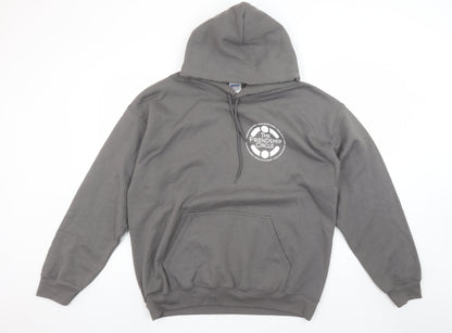Mens UK Size L Gildan Grey Pullover Hoodie