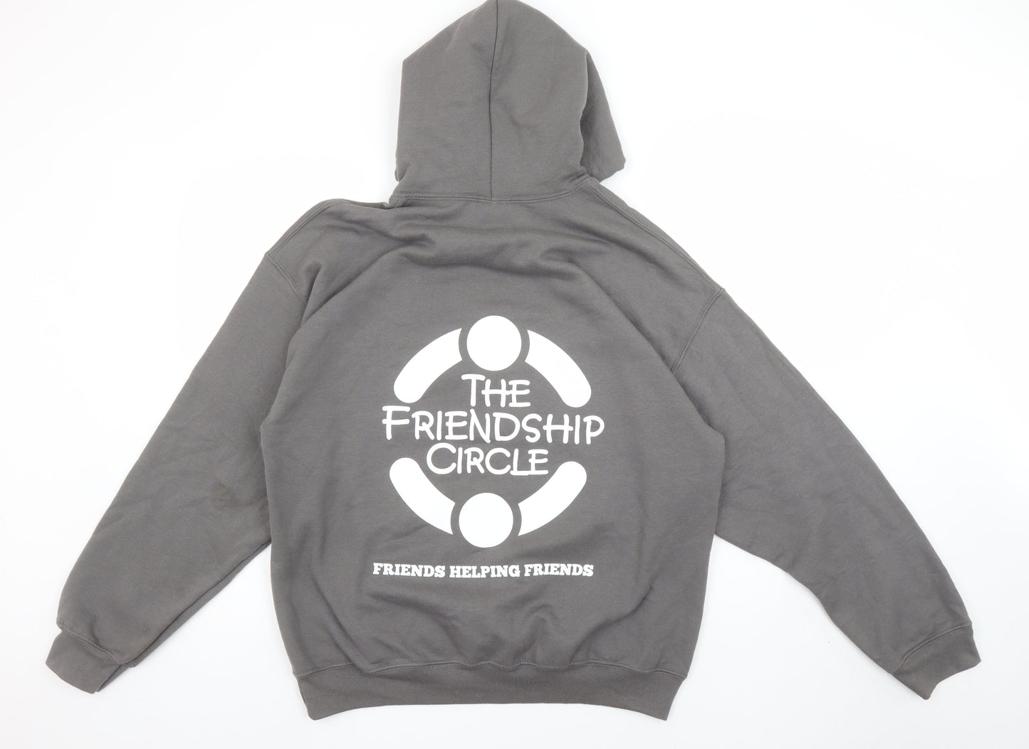 Mens UK Size L Gildan Grey Pullover Hoodie