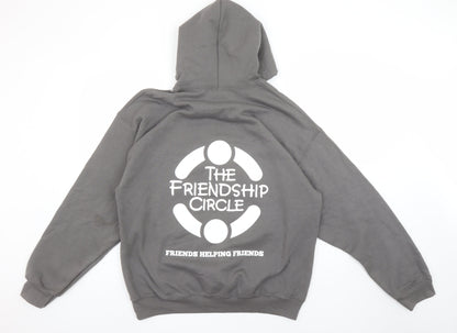 Mens UK Size L Gildan Grey Pullover Hoodie
