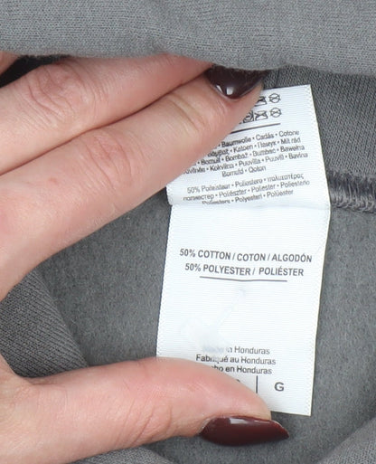 Mens UK Size L Gildan Grey Pullover Hoodie