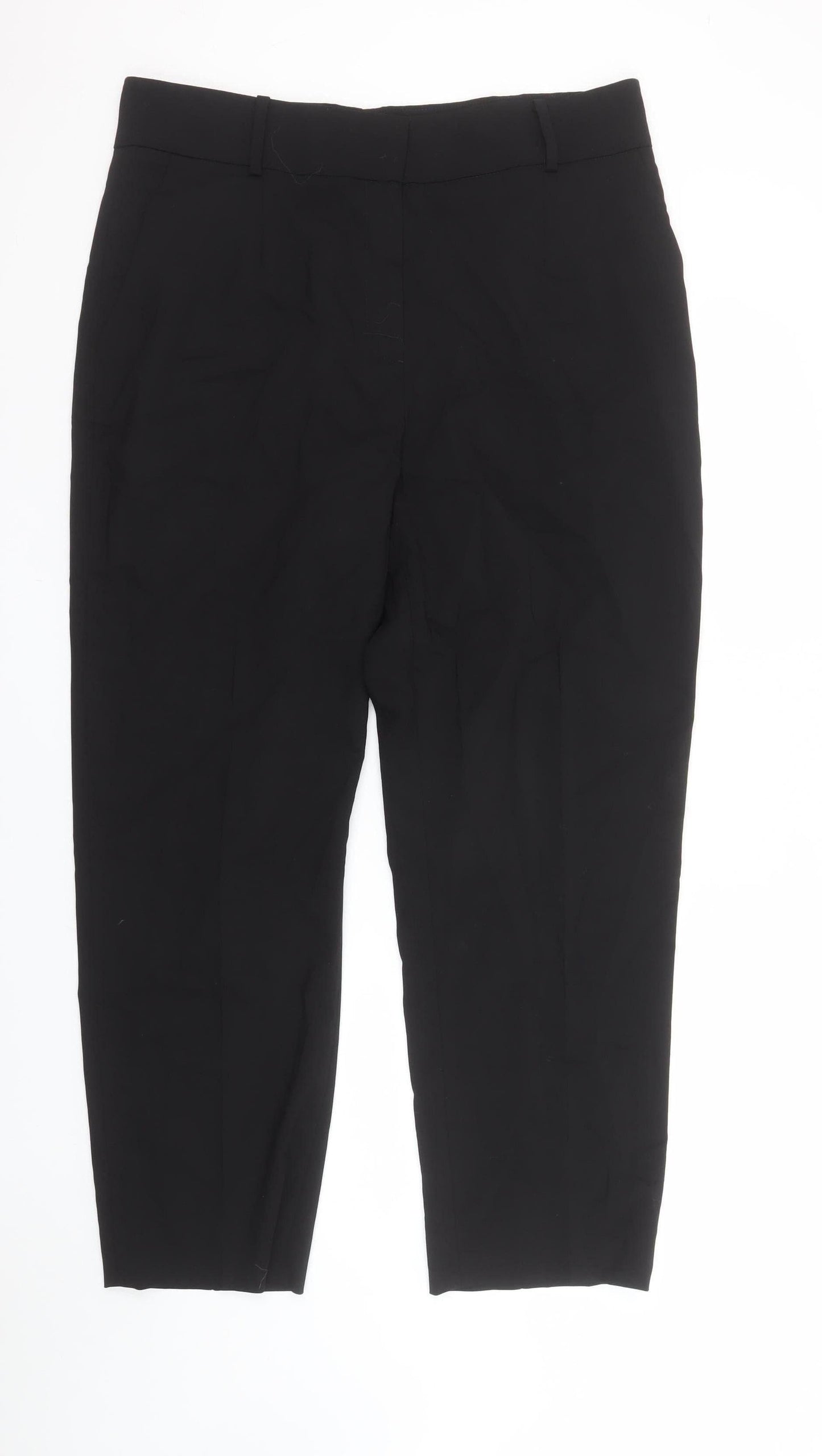 Jaeger Women’s Black Wool Blend Cropped Tailored Trousers UK 16