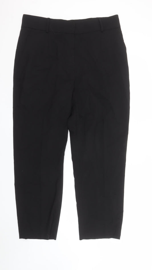 Jaeger Women’s Black Wool Blend Cropped Tailored Trousers UK 16