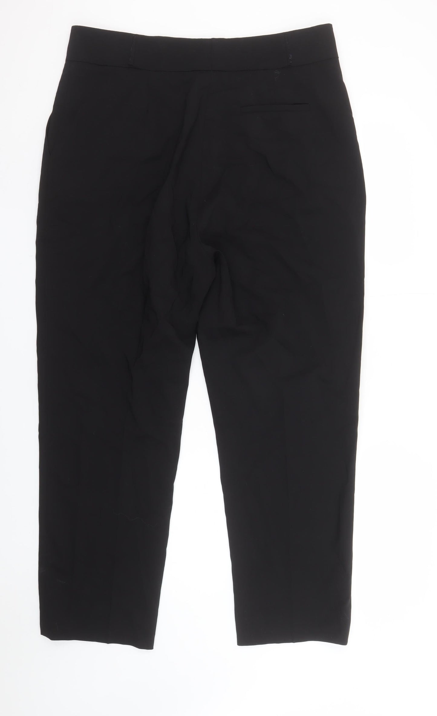 Jaeger Women’s Black Wool Blend Cropped Tailored Trousers UK 16