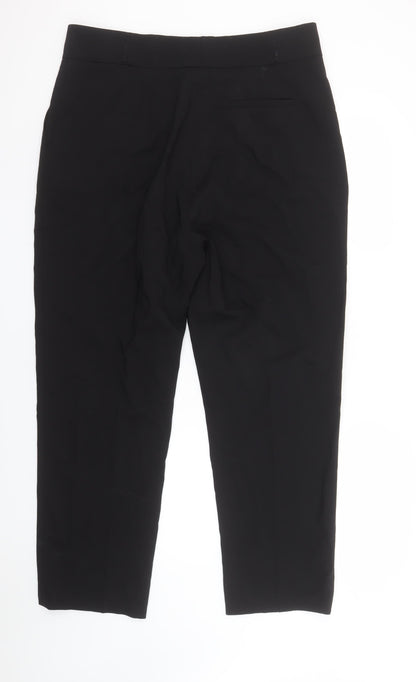 Jaeger Women’s Black Wool Blend Cropped Tailored Trousers UK 16