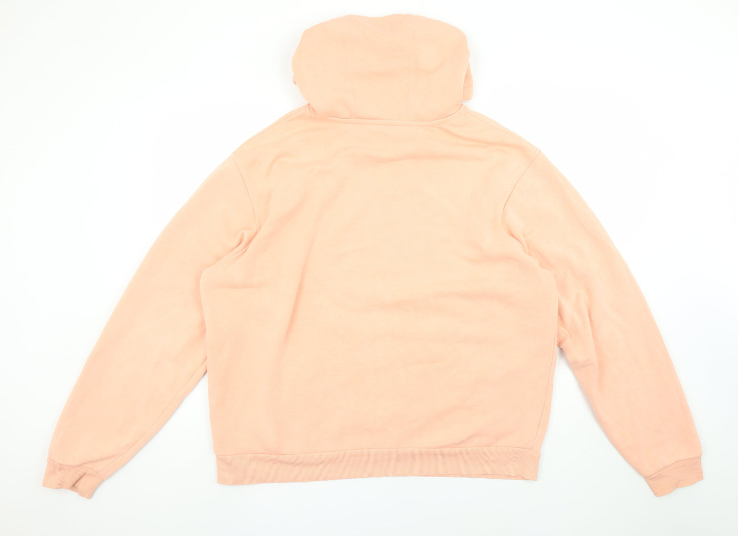 Adidas Womens Peach Hooded Pullover Sweatshirt L 78% Cotton Casual