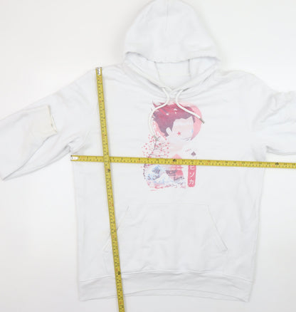 Womens UK Size L Stanley/Stella White Pullover Hoodie