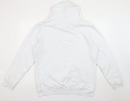 Womens UK Size L Stanley/Stella White Pullover Hoodie