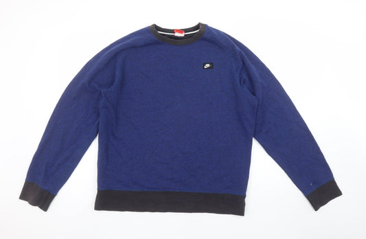 Nike Women’s Blue Crew Neck Pullover Sweatshirt M Cotton Blend