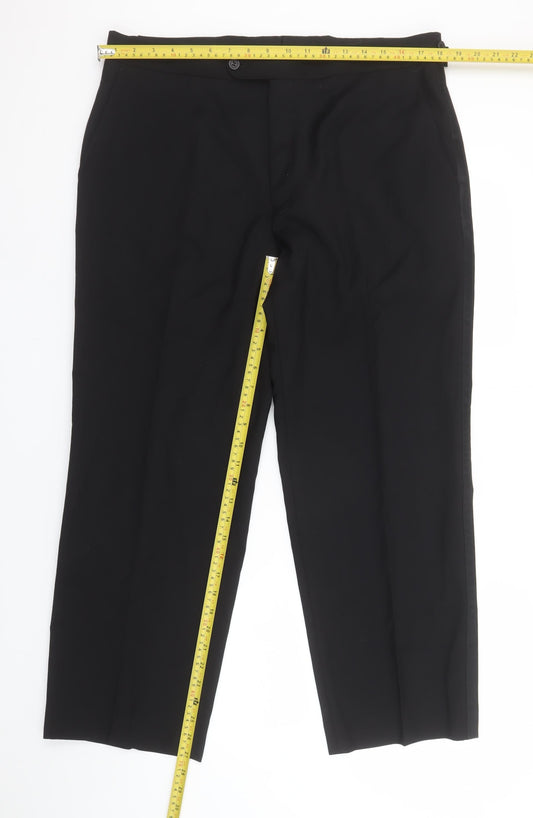 Taylor & Wright Men's Black 36S Dress Pants Trousers Classic Fit