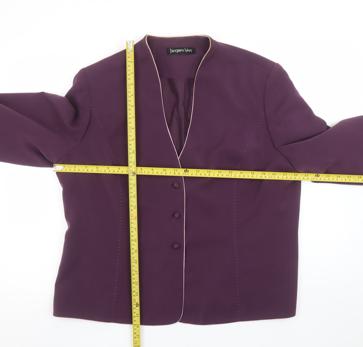 Jacques Vert Womens Purple Suit Jacket UK 20 Classic 3-Button Lined Blazer