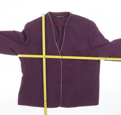 Jacques Vert Womens Purple Suit Jacket UK 20 Classic 3-Button Lined Blazer