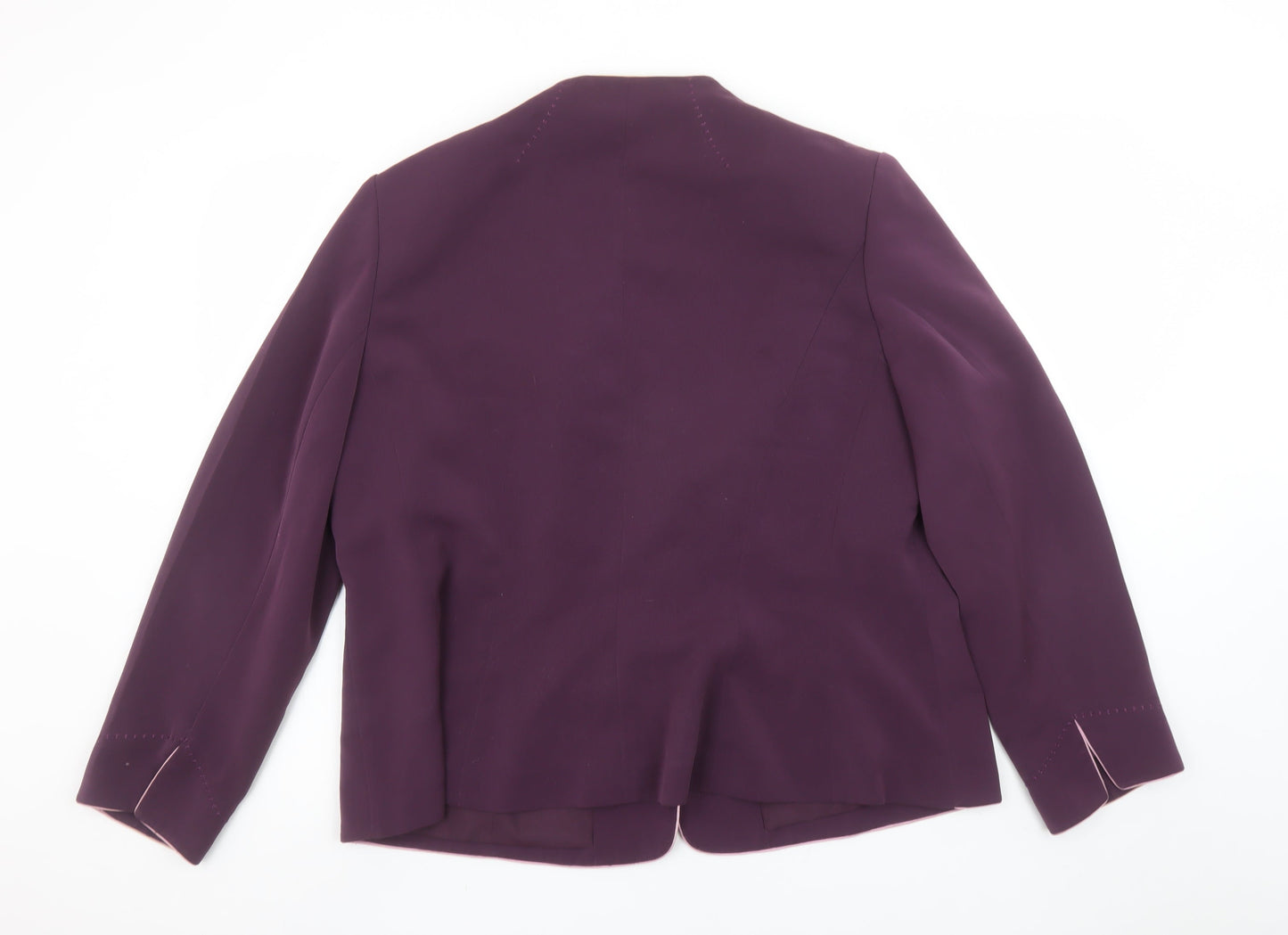 Jacques Vert Womens Purple Suit Jacket UK 20 Classic 3-Button Lined Blazer