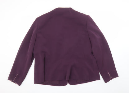 Jacques Vert Womens Purple Suit Jacket UK 20 Classic 3-Button Lined Blazer