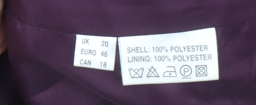 Jacques Vert Womens Purple Suit Jacket UK 20 Classic 3-Button Lined Blazer